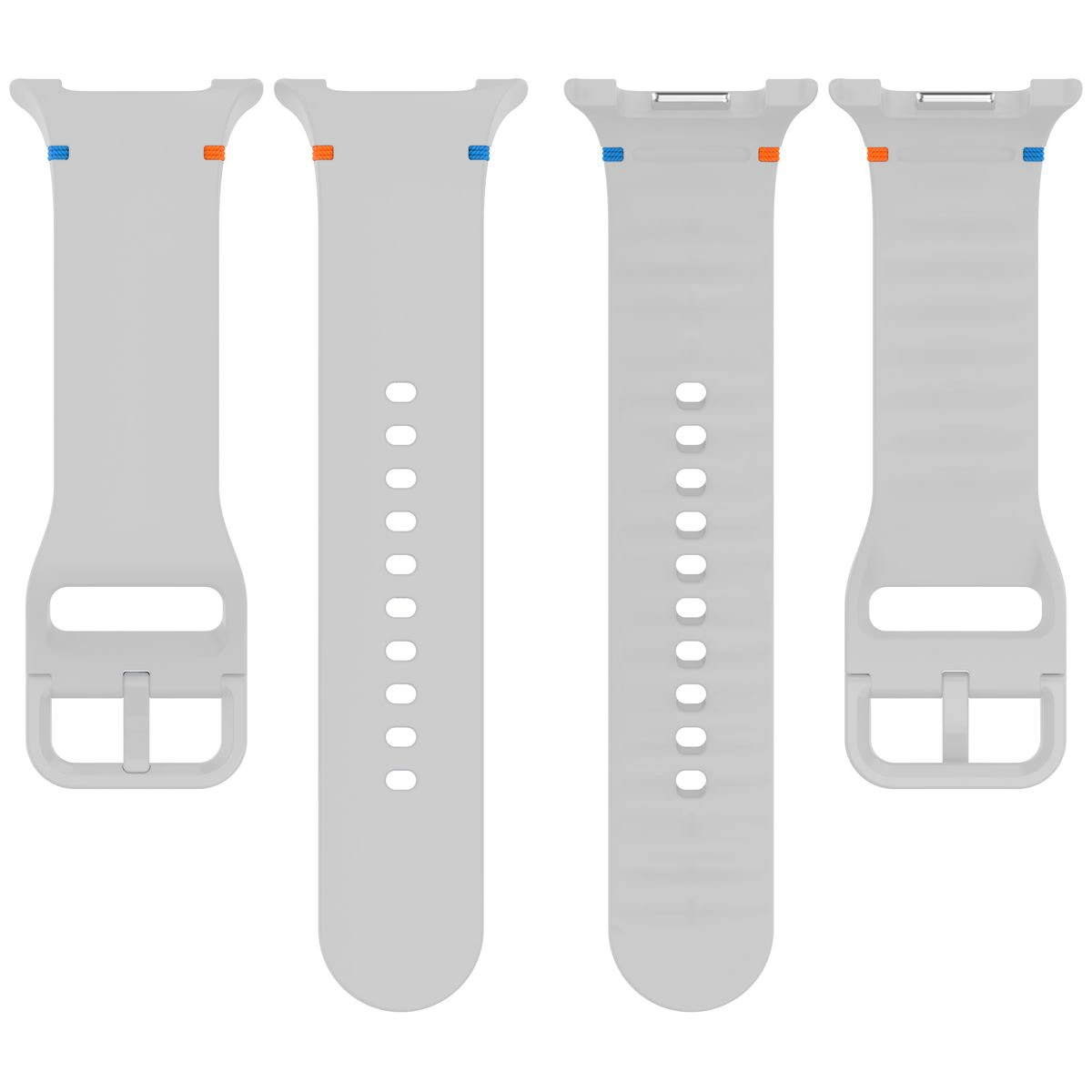 Silikonowy pasek Bizon Strap Watch Silicone G ukazany od tyłu do Galaxy Watch 8 40 mm/44 mm/8 Classic 46 mm